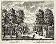 135745 Gezicht vanaf de Vecht bij Loenen op de overtuin van de buitenplaats Middenhoek.